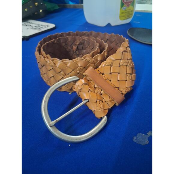 Y2K Women's size 30" Braided Genuine Leather Grungecore Academia‎ Preppy Belt - Picture 9 of 9